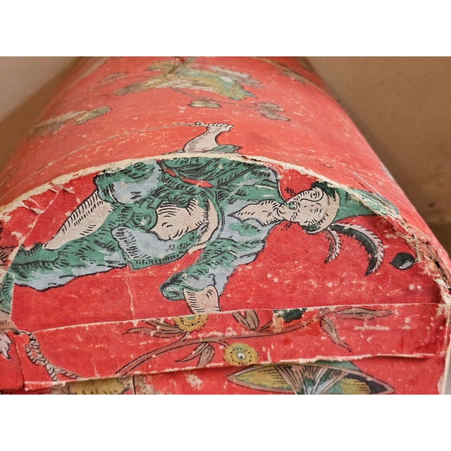 Large 19th Century French Chinoiserie Wallpaper Covered Trousseau Box, 1820 For Sale - Image 11 of 18