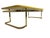 1970s Lane Furniture Lemon Yellow Lacquered Wood Coffee Table With Brass-Tone Metal Base For Sale - Image 12 of 13