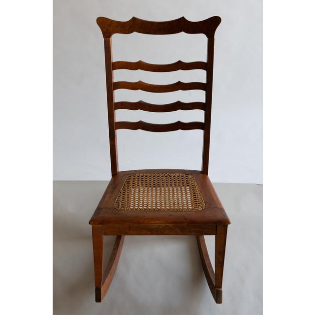 Wood Antique Wave Design Small or Child Rocking Chair For Sale - Image 7 of 15