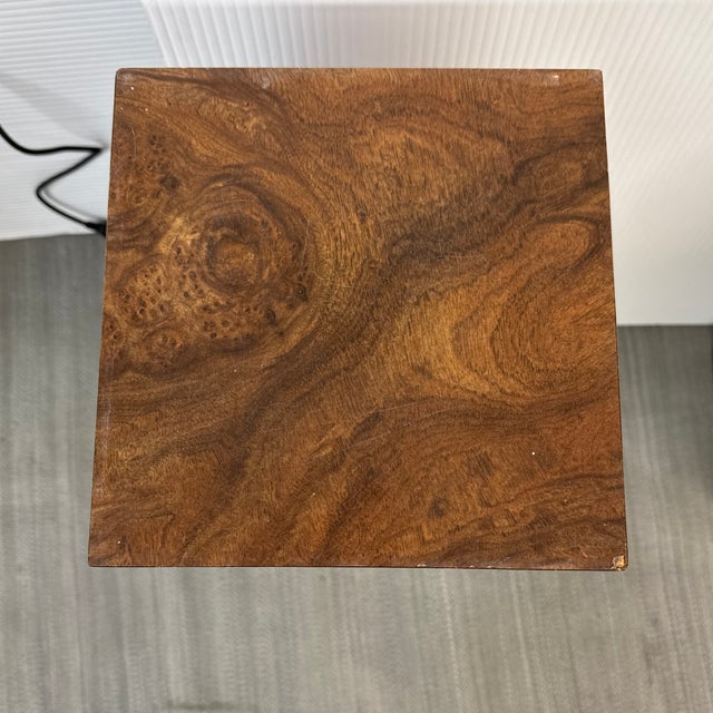 2010s Burl Wood Veneer Pedestals, Set of Three For Sale - Image 5 of 18