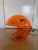 Rare 1960s Elio Martinelli Foglia table lamp in translucent orange. In good vintage condition consistent with age and use.