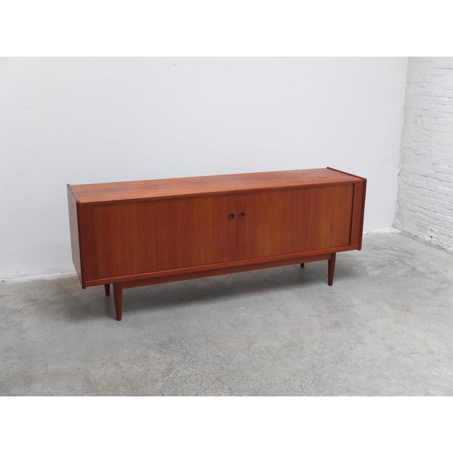 Danish Teak Sideboard with Tambour Doors by Arne Vodder, 1960s For Sale - Image 3 of 18