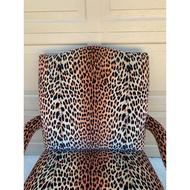 Wood English Chippendale Mahogany Armchair in Leopard Upholstery For Sale - Image 7 of 12