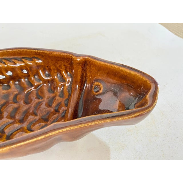 1960s Large Ceramic Brown Vide Poche in Fish Form, Italy, 1960s For Sale - Image 5 of 10