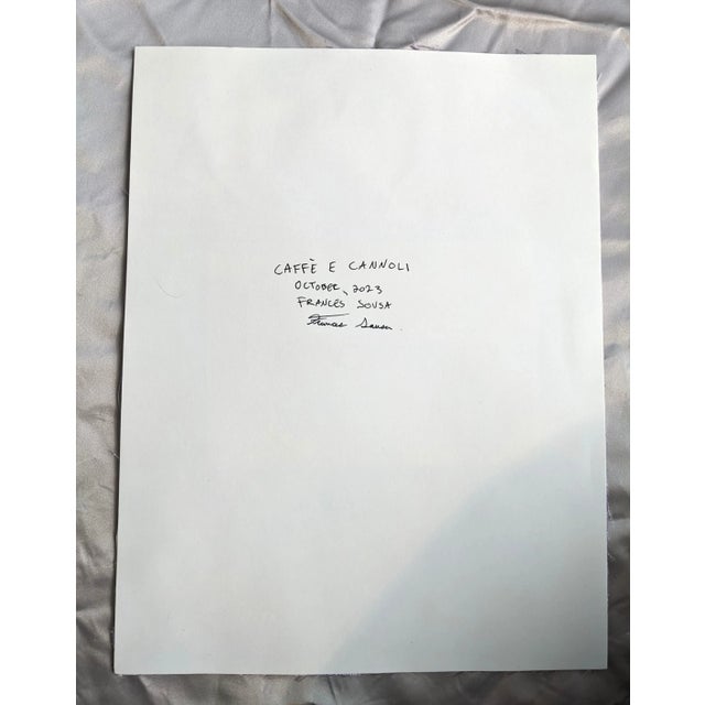 "Caffe E Cannoli" Contemporary Abstract Mixed-Media Collage by Frances Sousa For Sale - Image 4 of 8