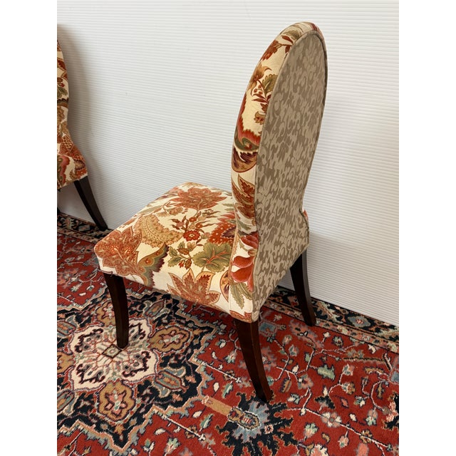 Contemporary Floral Side Chairs, a Pair For Sale - Image 4 of 12