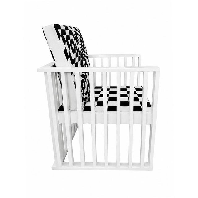 White Wooden Armchair, 1980s For Sale - Image 3 of 6
