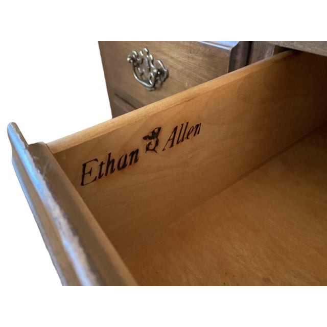 1980s Ethan Allen Dresser Tallboy With Appealing Pineapple Handles