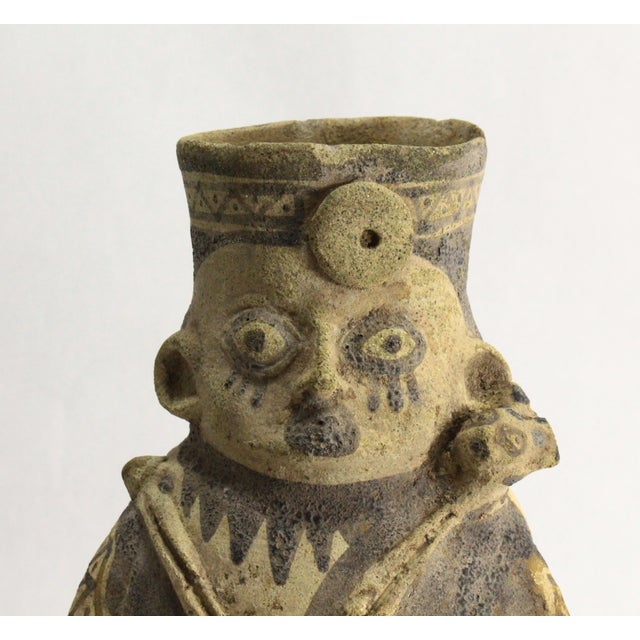 Peruvian Bichrome Figural Effigy Jar of a Hunter With Trophy For Sale - Image 9 of 16