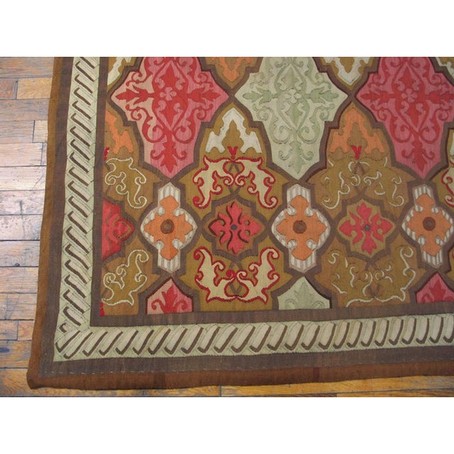 French Antique Rare Metallic Threads French Aubusson Carpet by the Sallandrouze Family For Sale - Image 3 of 9