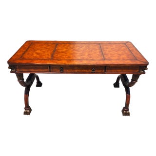 Italian Renaissance Savonarola Leather Top Desk For Sale