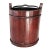 Chinese Vintage Chinese Red Lacquer Wood Wedding Bucket With Iron Handle Qing Dynasty Style 16" For Sale - Image 3 of 10