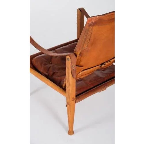 Brown Leather Safari Chair attributed to Kaare Klint, 1960s For Sale - Image 8 of 10
