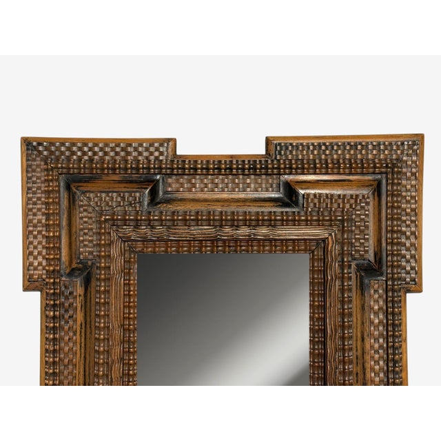 Baroque, Flemish Ripple Mirror, Carved Walnut, Mirror, Belgium, 18th C. For Sale - Image 4 of 6