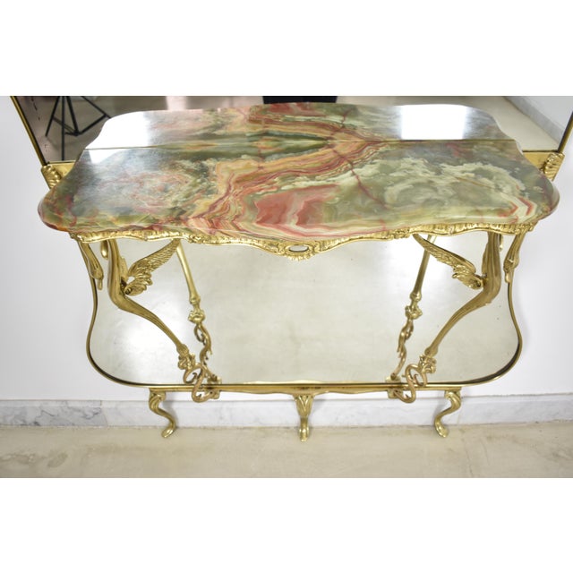 Italian Mirrored Console in Style of Hollywood Regency, 1950s For Sale - Image 10 of 12