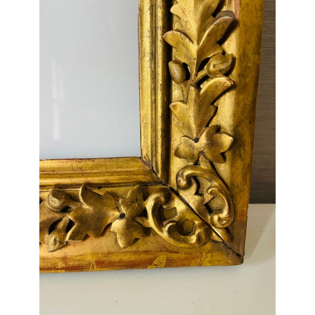 19th Gold Leaf Ornate Frame Mirror Handcarved For Sale - Image 4 of 8