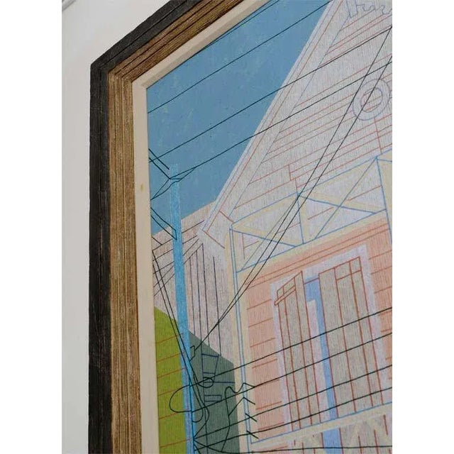 Sky Blue Cottages in St. Croix Oil on Canvas by Peter Lynn For Sale - Image 8 of 10