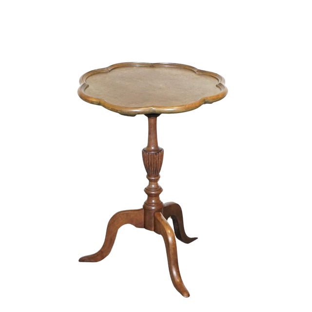 Walnut Pie Crust Wine Lamp End Side For Sale