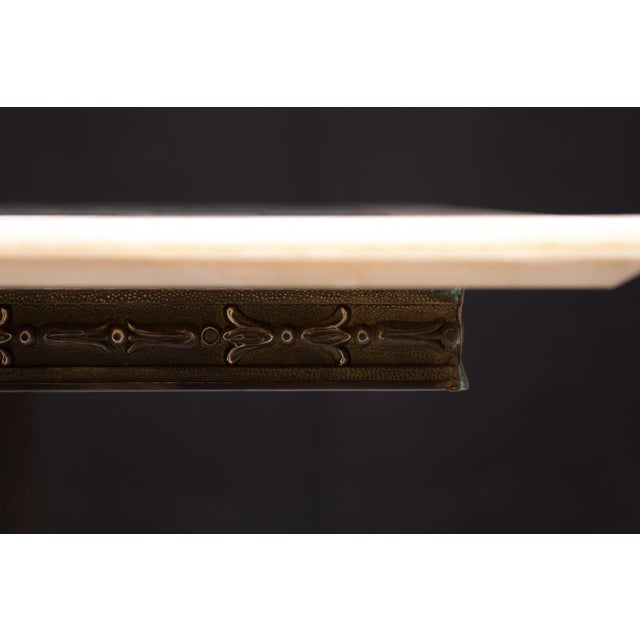 1970s Marble Chest Board on Brass Stand, 1970s For Sale - Image 5 of 9