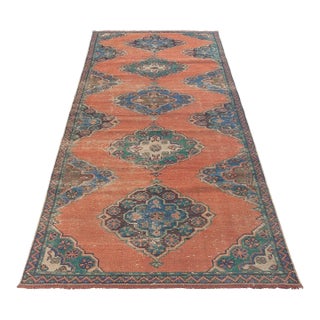 Vintage Turkish Decorative Runner Rug - 3`3" X 9`5" For Sale