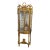 Grand French Louis XVI Curio Display Cabinet With Gold Leaf, Velvet Interior & Glass Showcase For Sale