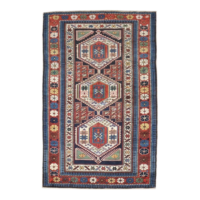 19th Century Antique Zabihi Collection Shirvan Rug - 3'9" x 5'5" For Sale