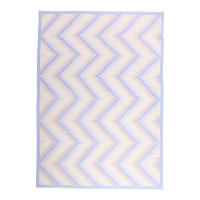 Vintage Indian Dhurrie Rug, 10'00 X 14'00 For Sale