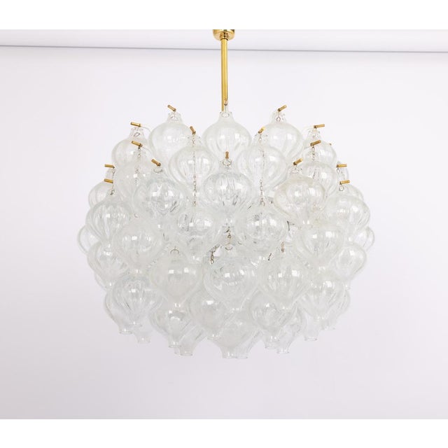 Glass Large Tulipan Glass Chandelier from Kalmar, Austria, 1960s For Sale - Image 7 of 16