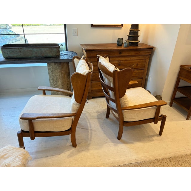 Pair of Wood and Upholstered Armchairs, 1940s/50s, France For Sale In New York - Image 6 of 17
