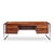 Scandiline Mid Century Rosewood and Chrome Executive Desk This desk measures: 79 wide x 39.5 deep x 29.25 high, with a...