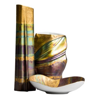 Eosin Vases and Bowl by Johan Van Loon and Helmut Drexler for Rosenthal, Germany, 1990s, Set of 3 For Sale