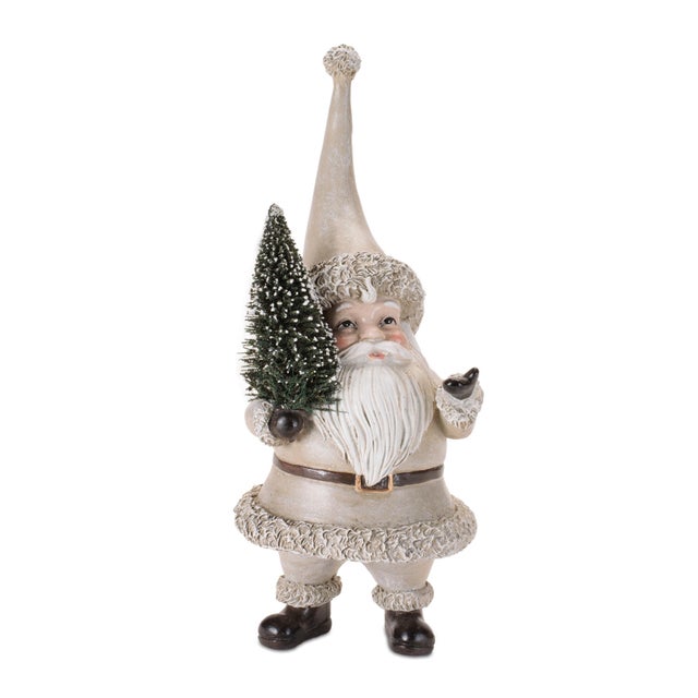 Bring cozy, woodland charm to your holiday décor with this Rustic Santa Figurines with Tree and Wreath (Set of 3). Dressed...