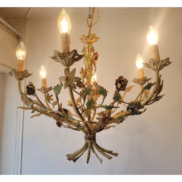 Vintage Chandelier in Metal For Sale - Image 3 of 11