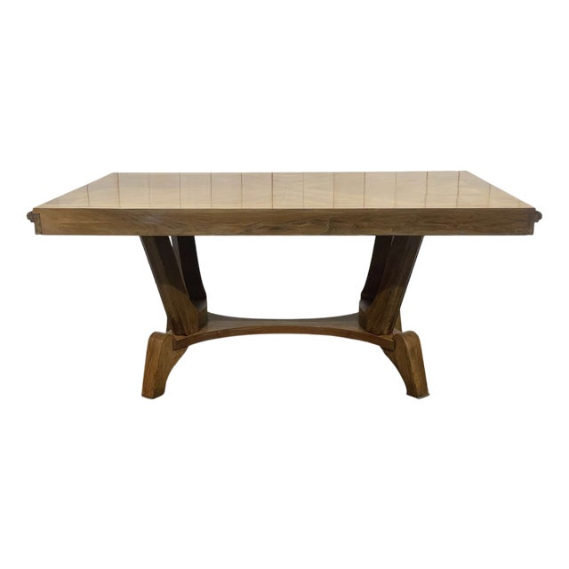 Art Deco Walnut Table in the style of Jules Leleu, 1930s For Sale