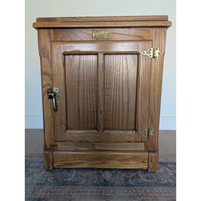 Mid 20th Century "White Clad" Ice Box Table - Solid Oak With Swivel Top For Sale In Los Angeles - Image 6 of 7