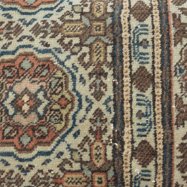 Add a touch of history and warmth to your space with this vintage handmade Turkish wool rug cushion cover. Crafted from...