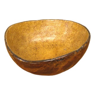 Large Antique Swedish Folklore Birchwood Bowl For Sale