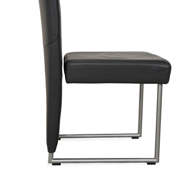 Model 7400 Chairs in Grey Leather from Rolf Benz, Set of 6 For Sale - Image 5 of 14