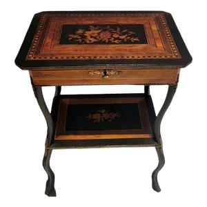 Mid 19th Century Napoleon III Style French Dressing Table With Mirror and Faux Drawer
