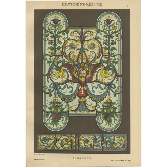 Set of 4 Antique German Renaissance Design Prints by H. Dolmetsch, c.1880 This beautiful compilation of four antique...