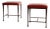 Pair of Christian Liaigre "Sudd" Stools, Red Leather For Sale