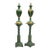 French Empire Malachite-Inspired Decorative Accent on Twisted Pedestal With Gold Leaf Accents For Sale