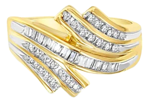 Baguette Diamond Statement Ring 1.00cttw 14K Yellow Gold, Size 9.5