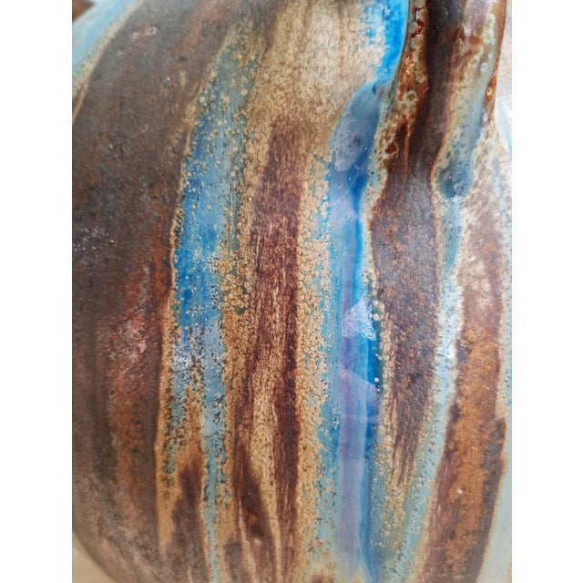 Large Vase with Handles in Flamed Stoneware by Roger Guérin, 1920s For Sale - Image 9 of 16