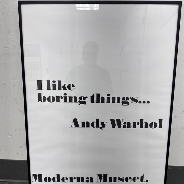 Black Andy Warhol “I Like Boring Things” Exhibition Poster Print, Framed For Sale - Image 8 of 12