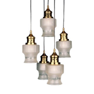 Mid-Century Cascade Glass Chandelier, Italy, 1970s For Sale