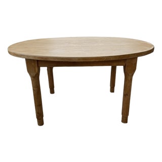 Oval Oak Farmhouse Table, 1960s For Sale