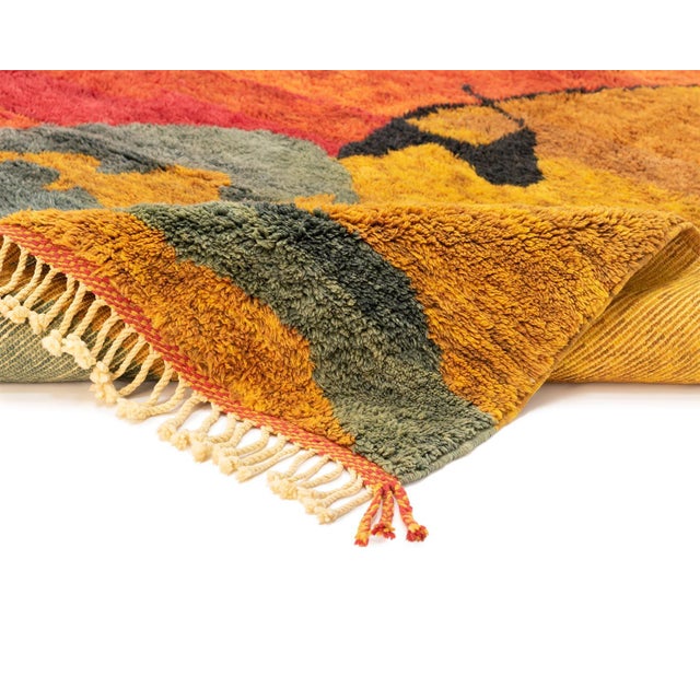 Oversize Hand-Knotted Moroccan Wool Rug | 12'11" X 10'1" | One of a Kind For Sale - Image 6 of 11