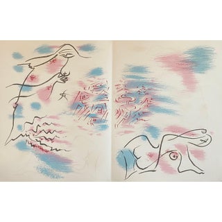 André Masson, French Abstract Surrealist Lithograph Andre Masson Mourlot Paris Limited Edition, 1961 For Sale
