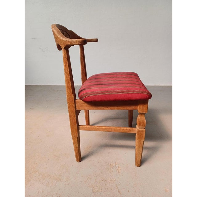 Original Brutalist Viking Dining Chairs in Oak by Henning Kjærnulf for EG, 1970s, Set of 8 For Sale - Image 9 of 12